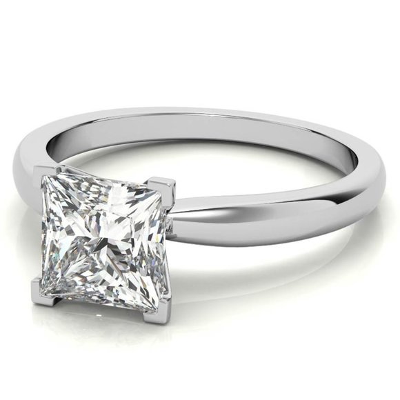 2ct D Colorless Princess Cut Moissanite Ring V Prong Solitaire Size 6 Size 11 - Picture 2 of 8